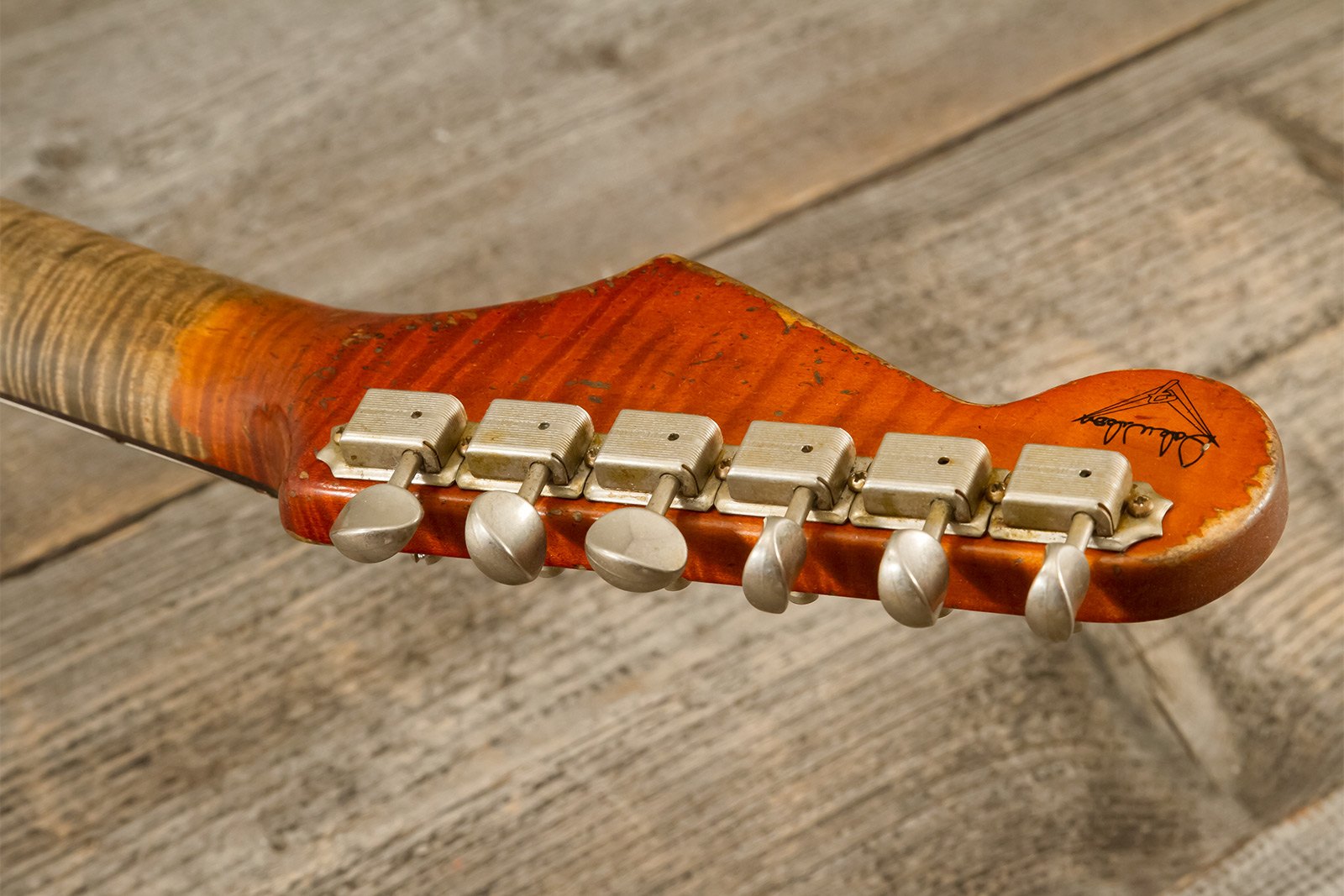 Fender Custom Shop Strat 1961 Masterbuilt D.wilson 3s Trem Rw #cz552177 - Heavy Relic 3-color Sunburst - Elektrische gitaar in Strat vorm - Variation 