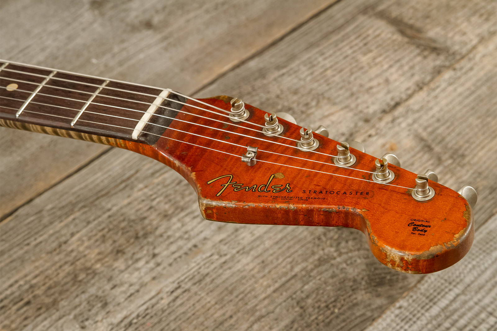 Fender Custom Shop Strat 1961 Masterbuilt D.wilson 3s Trem Rw #cz552177 - Heavy Relic 3-color Sunburst - Elektrische gitaar in Strat vorm - Variation 