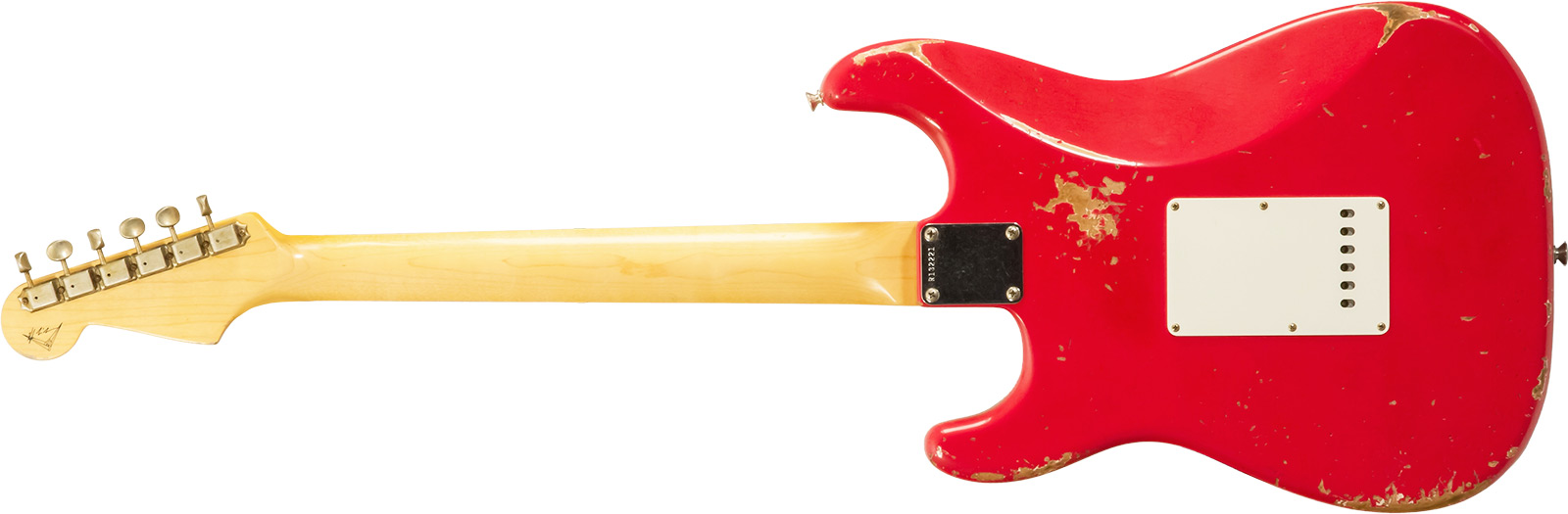Fender Custom Shop Strat 1961 Masterbuilt K.mcmillin 3s Trem Abw #r132221 - Relic Fiesta Red - Elektrische gitaar in Strat vorm - Variation 2