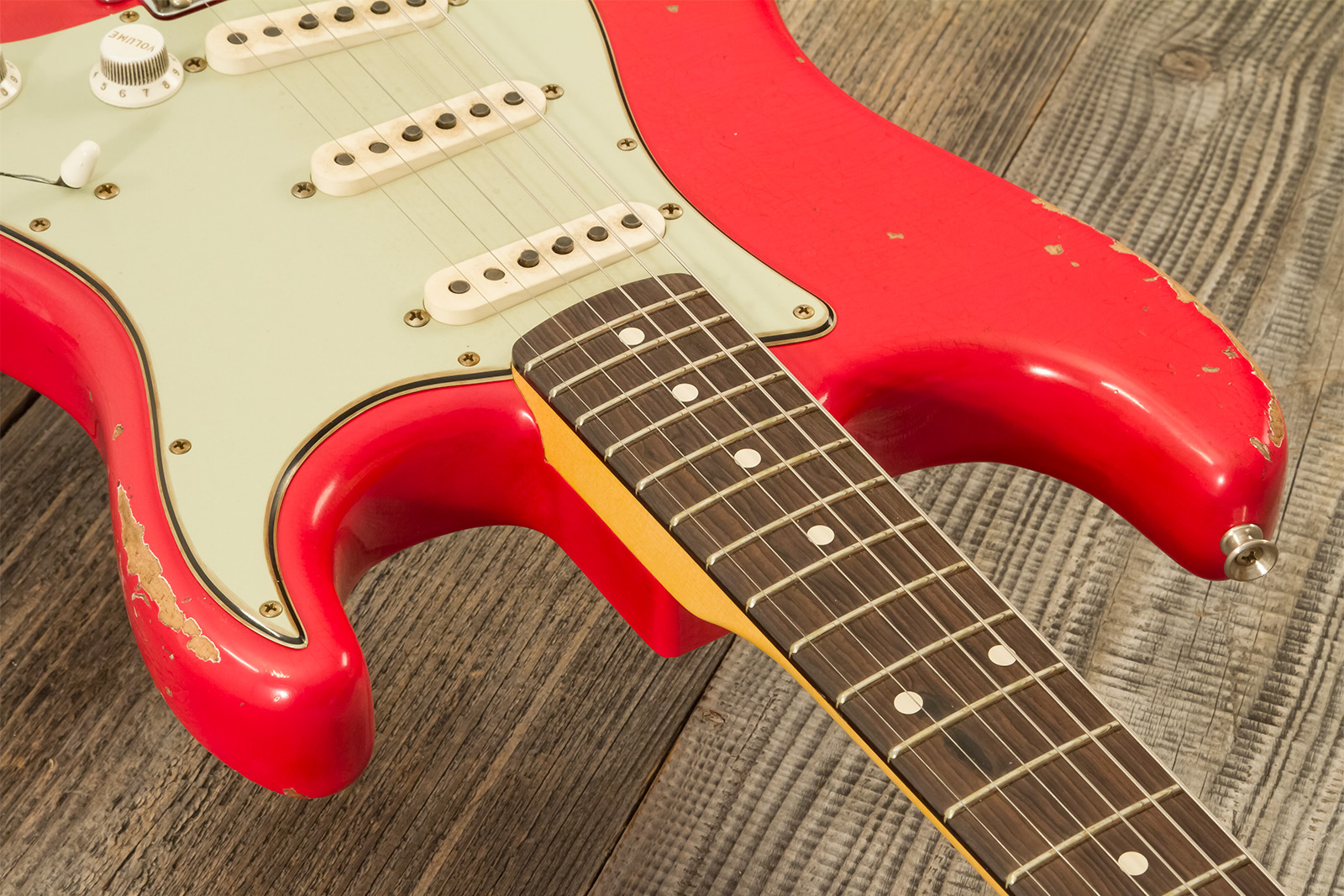 Fender Custom Shop Strat 1961 Masterbuilt K.mcmillin 3s Trem Abw #r132221 - Relic Fiesta Red - Elektrische gitaar in Strat vorm - Variation 6