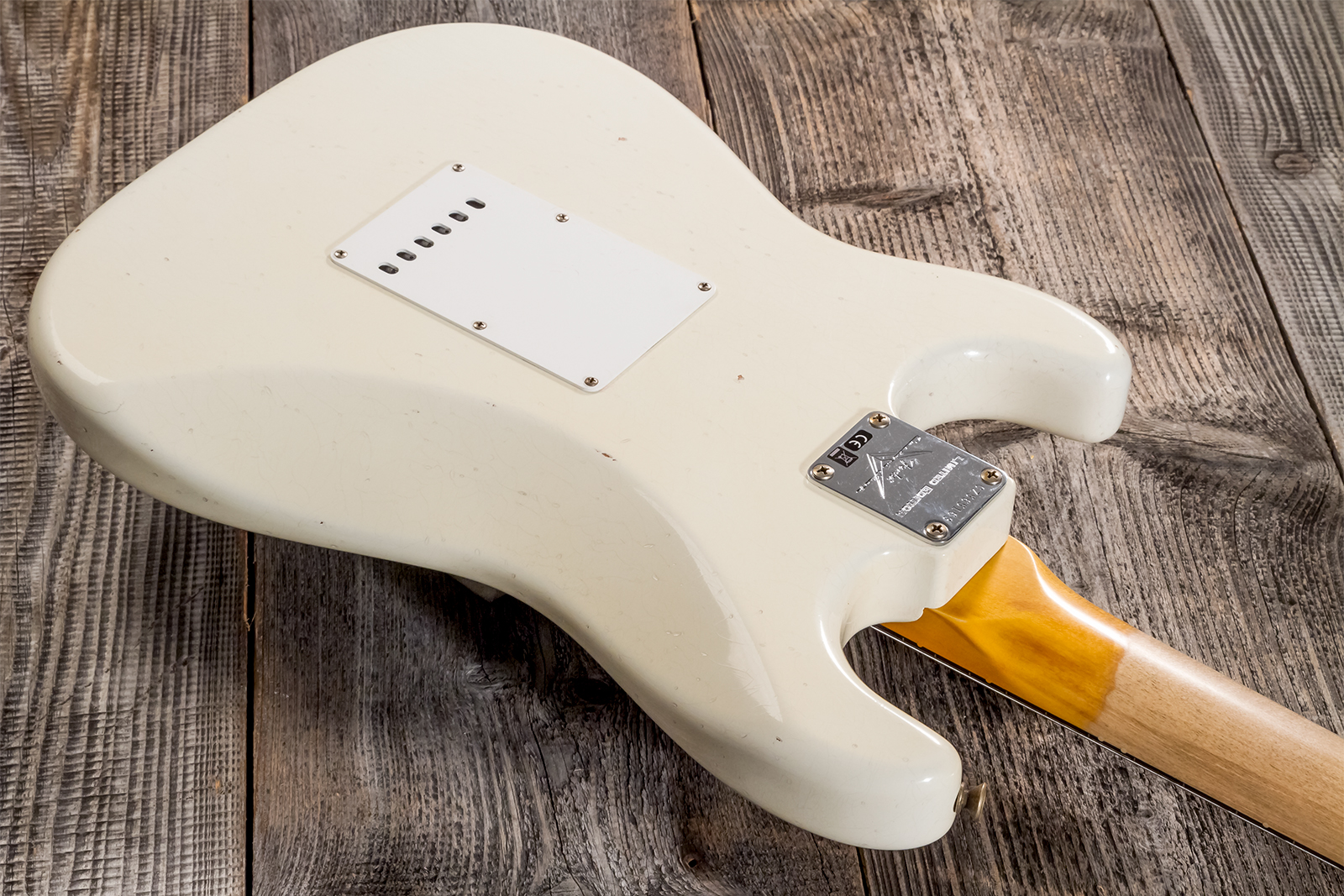 Fender Custom Shop Strat 1962/63 3s Trem Rw - Journeyman Relic Olympic White - Elektrische gitaar in Strat vorm - Variation 5