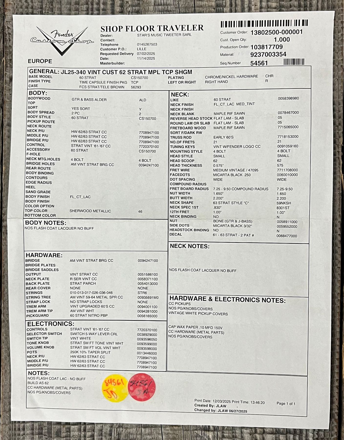 Fender Custom Shop Strat 1962 Vintage Custom 3s Trem Mn #r146869 - Time Capsule Sherwood Green Metallic - Elektrische gitaar in Strat vorm - Variation