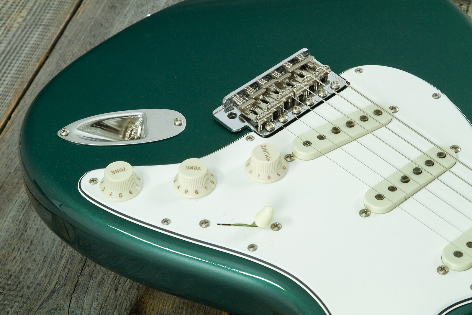 Fender Custom Shop Strat 1962 Vintage Custom 3s Trem Mn #r146869 - Time Capsule Sherwood Green Metallic - Elektrische gitaar in Strat vorm - Variation