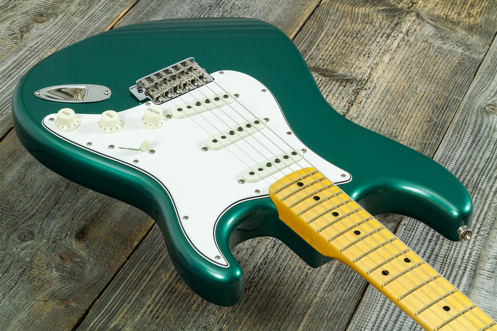 Fender Custom Shop Strat 1962 Vintage Custom 3s Trem Mn #r147972 - Time Capsule Sherwood Green Metallic - Elektrische gitaar in Strat vorm - Variation