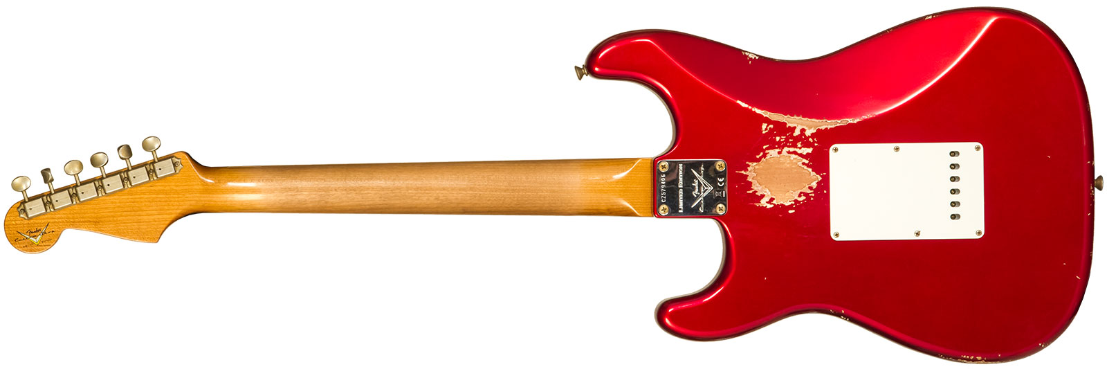 Fender Custom Shop Strat 1963 3s Trem Rw #cz579406 - Relic Aged Candy Apple Red - Elektrische gitaar in Str-vorm - Variation 1