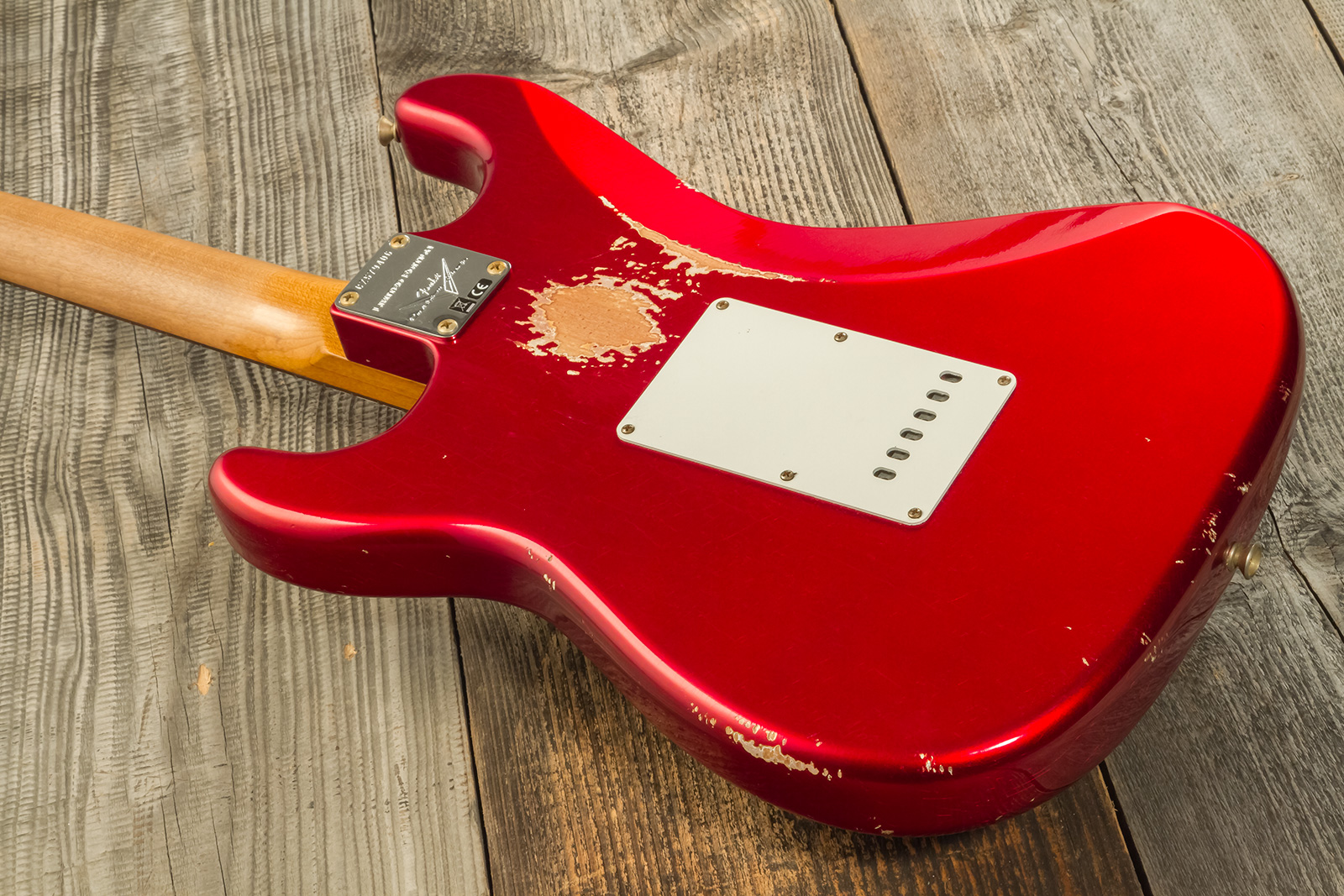 Fender Custom Shop Strat 1963 3s Trem Rw #cz579406 - Relic Aged Candy Apple Red - Elektrische gitaar in Str-vorm - Variation 5