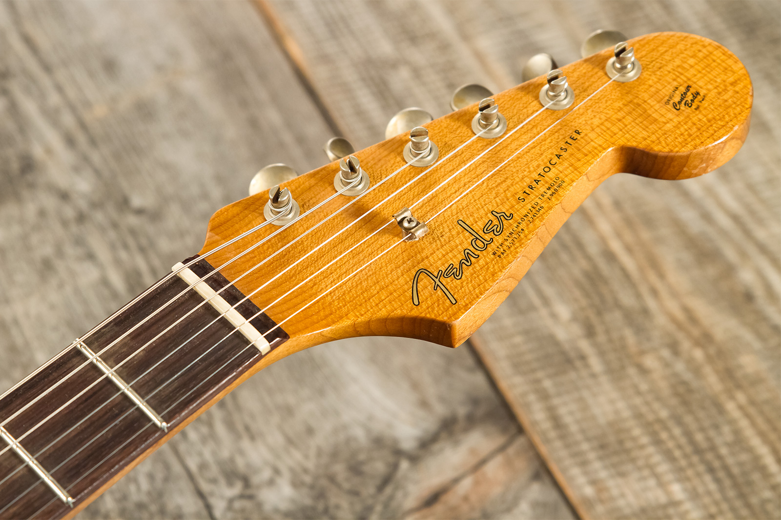Fender Custom Shop Strat 1963 3s Trem Rw #cz579406 - Relic Aged Candy Apple Red - Elektrische gitaar in Str-vorm - Variation 7