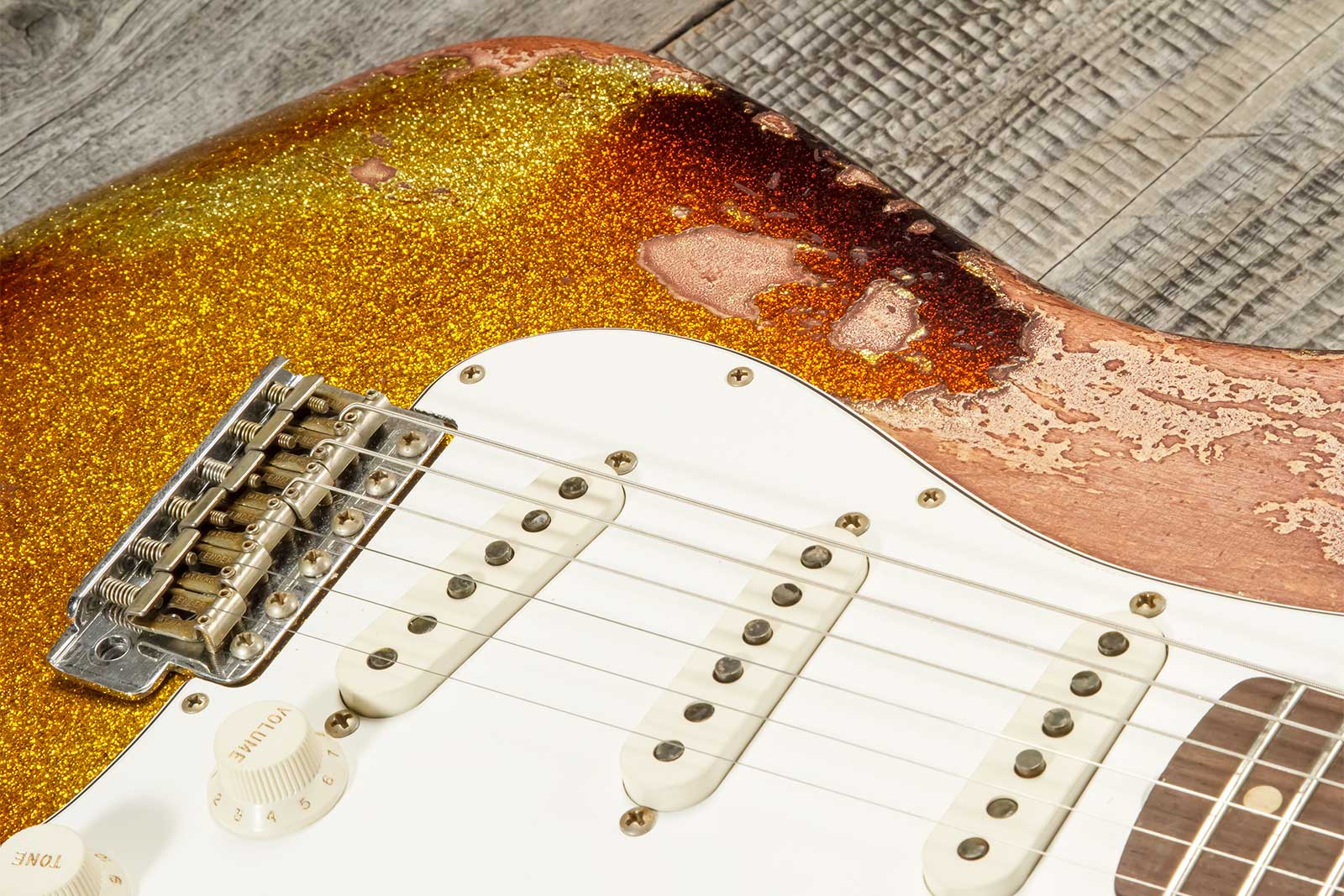 Fender Custom Shop Strat 1963 3s Trem Rw #r136169 - Super Heavy Relic Sparkle 3-color Sunburst - Elektrische gitaar in Str-vorm - Variation 5
