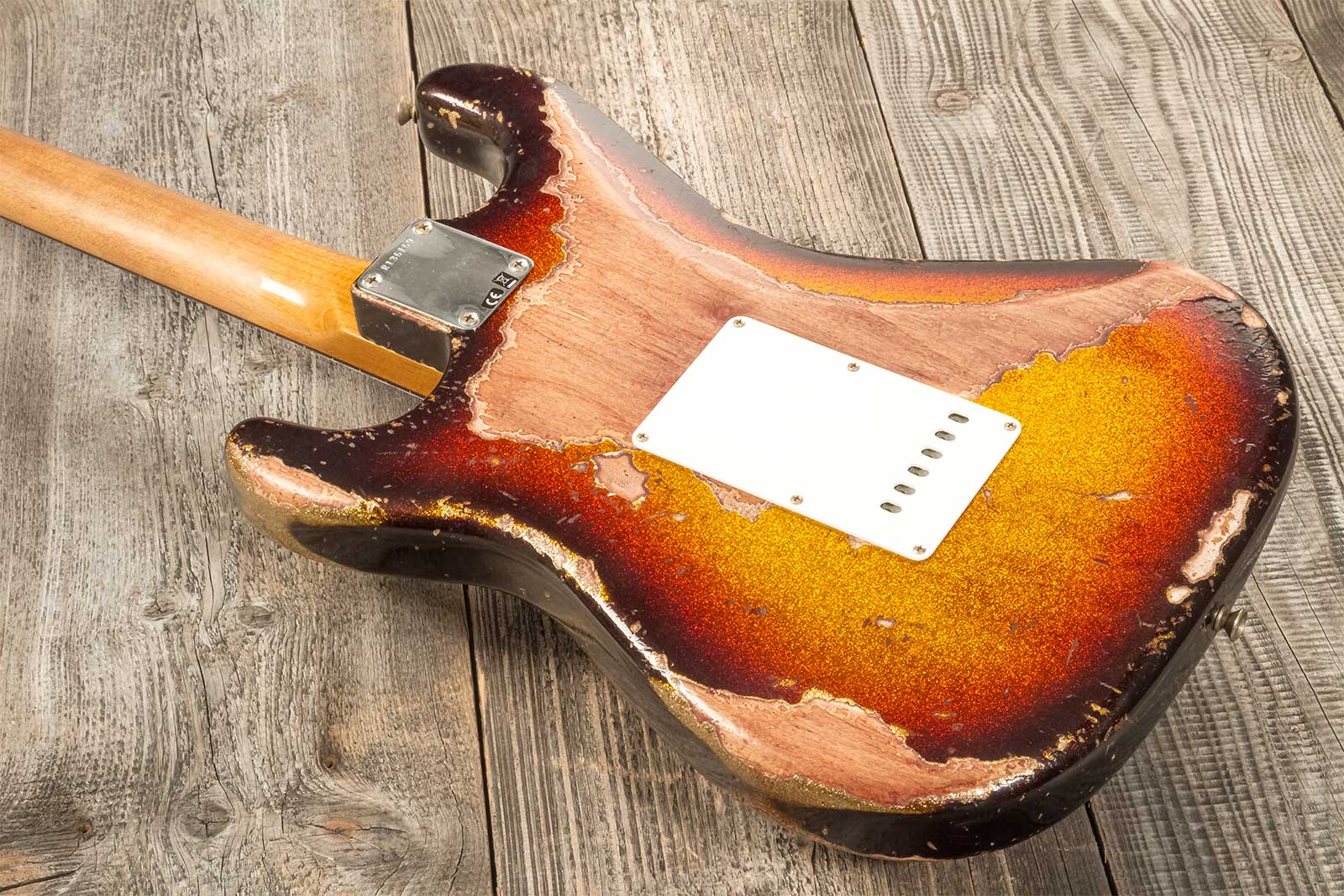 Fender Custom Shop Strat 1963 3s Trem Rw #r136169 - Super Heavy Relic Sparkle 3-color Sunburst - Elektrische gitaar in Str-vorm - Variation 6