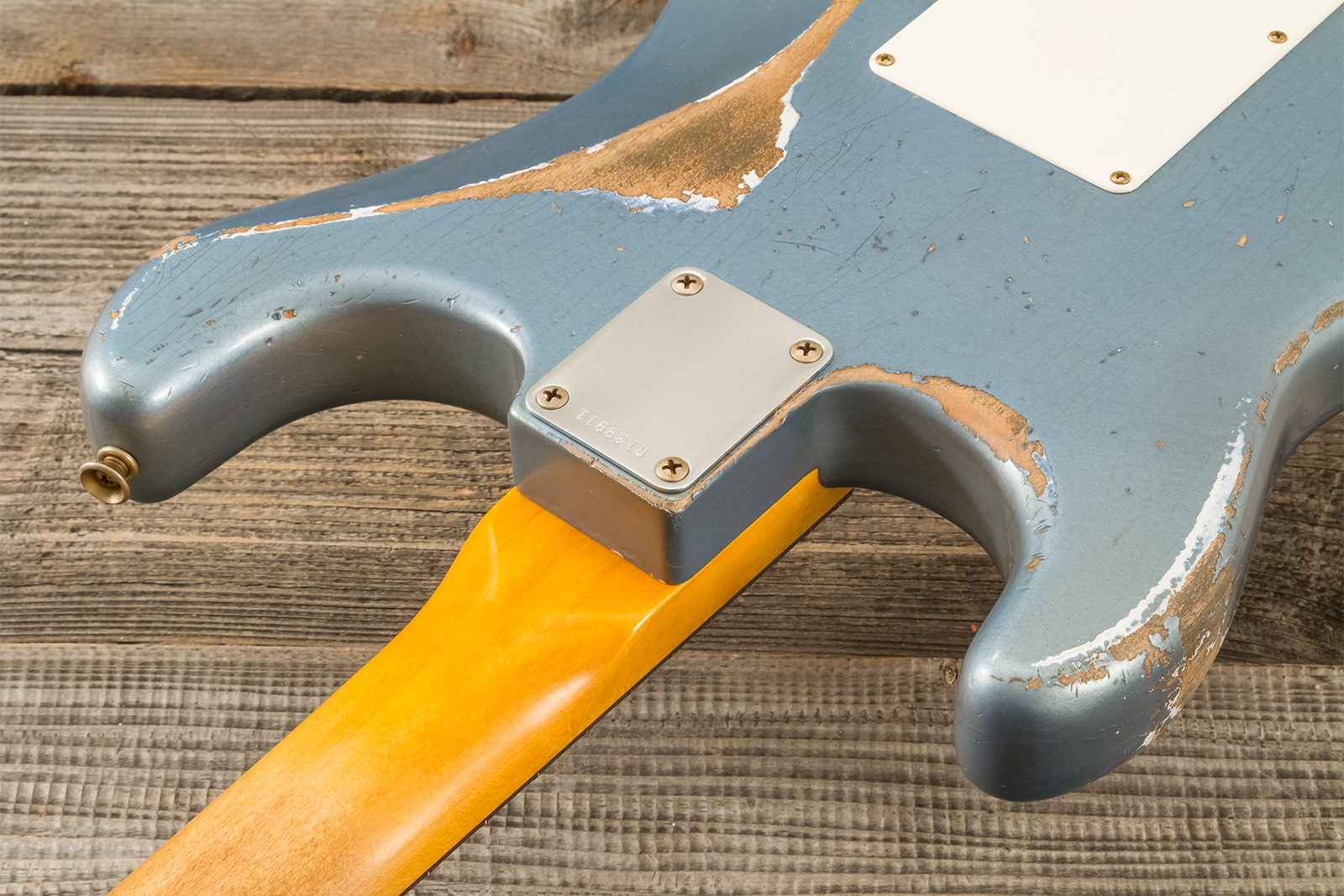 Fender Custom Shop Strat 1963 3s Trem Rw #r139911 - Relic Lake Placid Blue - Elektrische gitaar in Strat vorm - Variation 8
