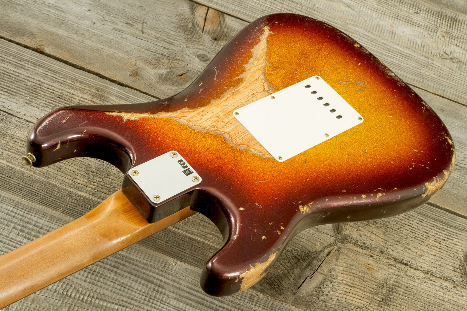 Fender Custom Shop Strat 1963 3s Trem Rw #r141255 - Super Heavy Relic Sparkle 3-color Sunburst - Elektrische gitaar in Strat vorm - Variation 9