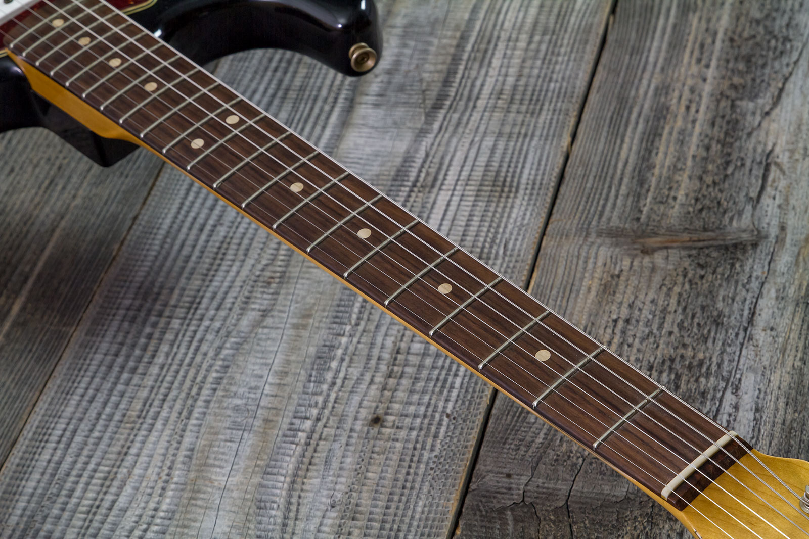 Fender Custom Shop Strat 1963 3s Trem Rw #r143861 - Relic Black O. Hle Gold - Elektrische gitaar in Strat vorm - Variation 6