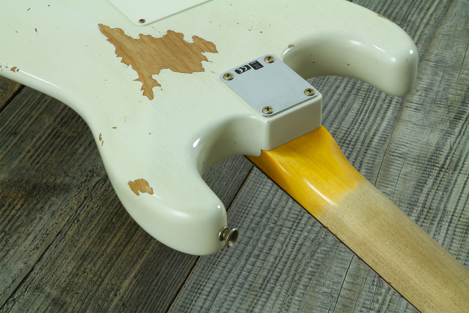 Fender Custom Shop Strat 1964 L-series 3s Trem Rw #l11710 - Heavy Relic Olympic White - Elektrische gitaar in Strat vorm - Variation 12