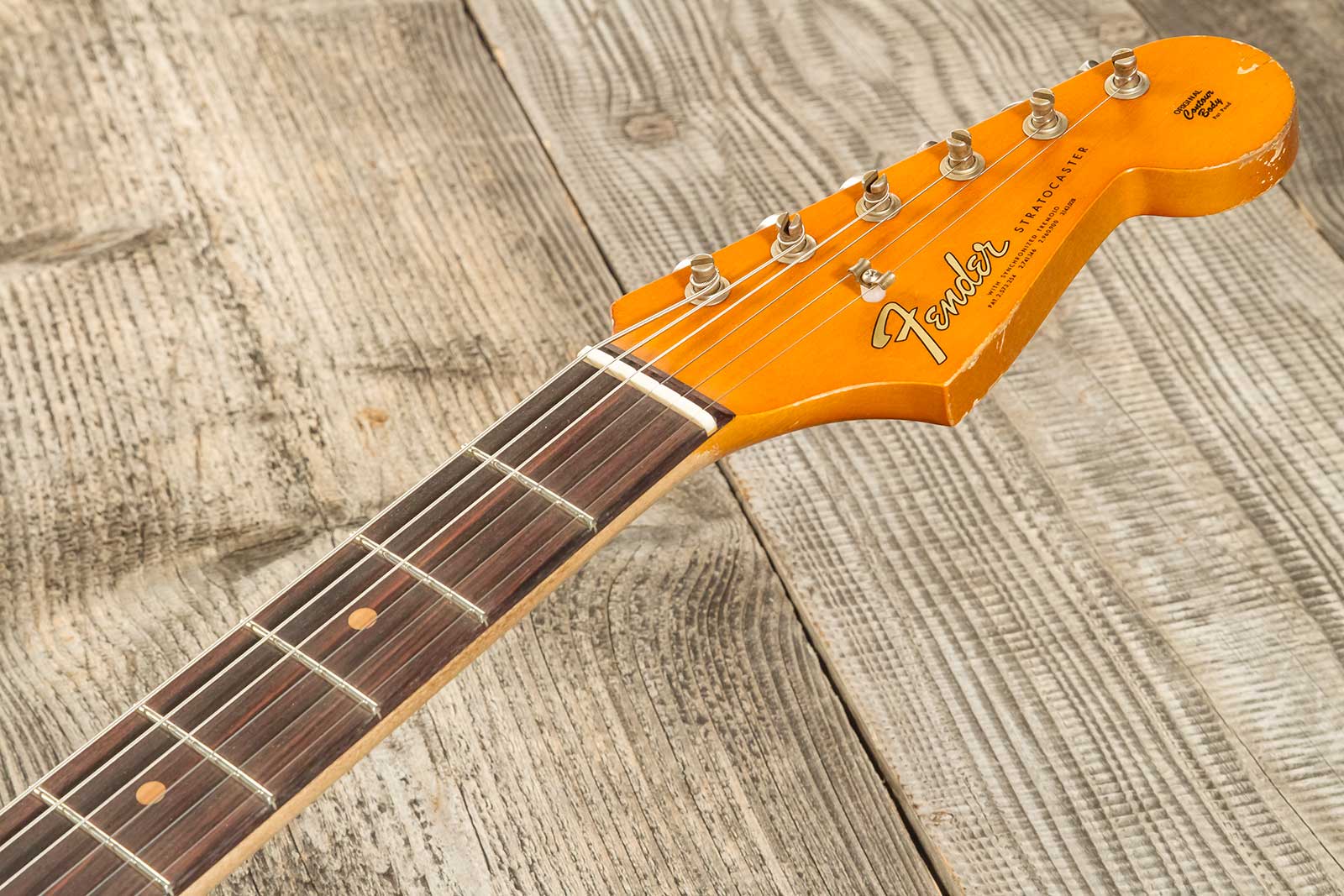 Fender Custom Shop Strat 1964 Masterbuilt P.waller 3s Trem Rw #r129130 - Heavy Relic Candy Apple Red - Elektrische gitaar in Str-vorm - Variation 7