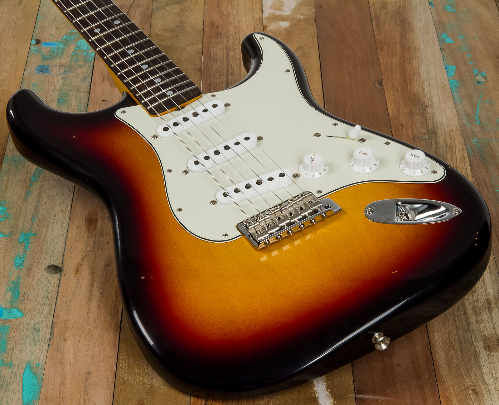 Fender Custom Shop Strat 1964 Rw #r114936 - Journeyman Relic 3-color Sunburst - Elektrische gitaar in Str-vorm - Variation 3