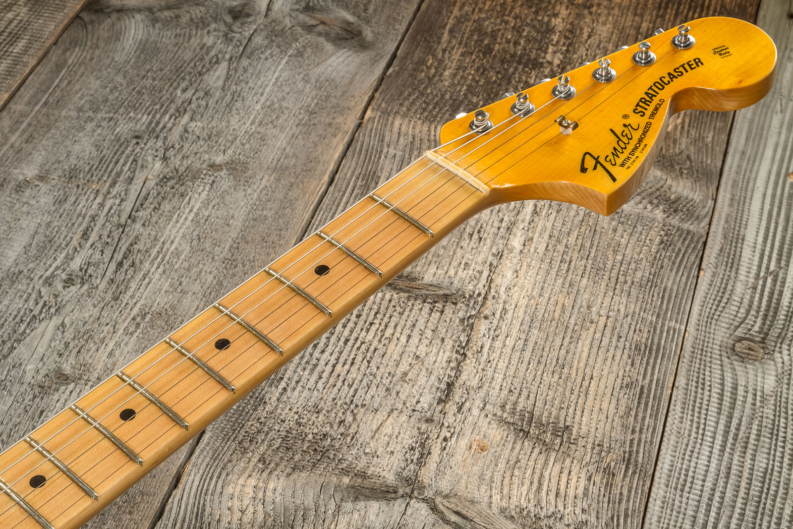 Fender Custom Shop Strat 1969 3s Trem Mn #cz576216 - Journeyman Relic Aged Vintage White - Elektrische gitaar in Str-vorm - Variation 8