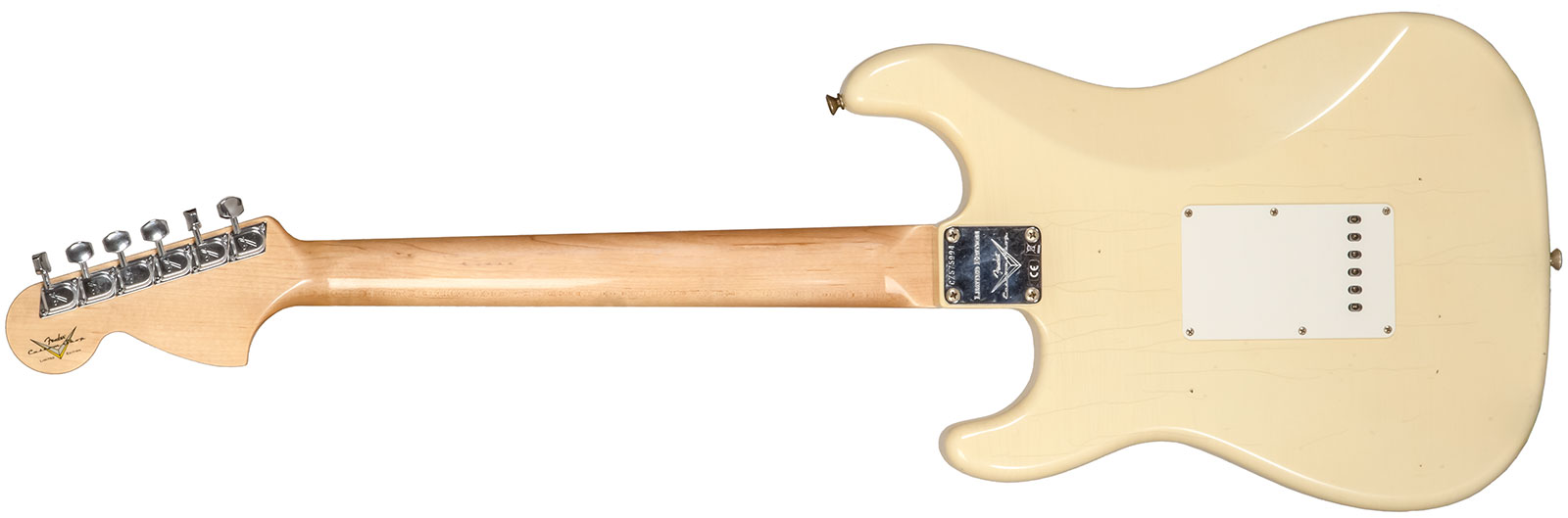 Fender Custom Shop Strat 1969 3s Trem Mn #cz576216 - Journeyman Relic Aged Vintage White - Elektrische gitaar in Str-vorm - Variation 1