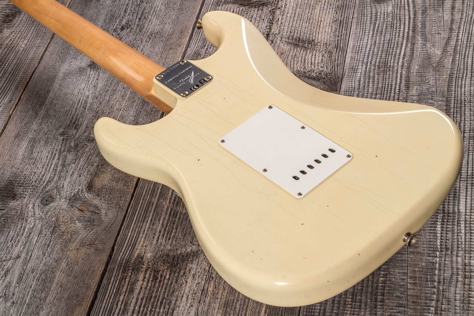 Fender Custom Shop Strat 1969 3s Trem Mn #cz576216 - Journeyman Relic Aged Vintage White - Elektrische gitaar in Str-vorm - Variation 5