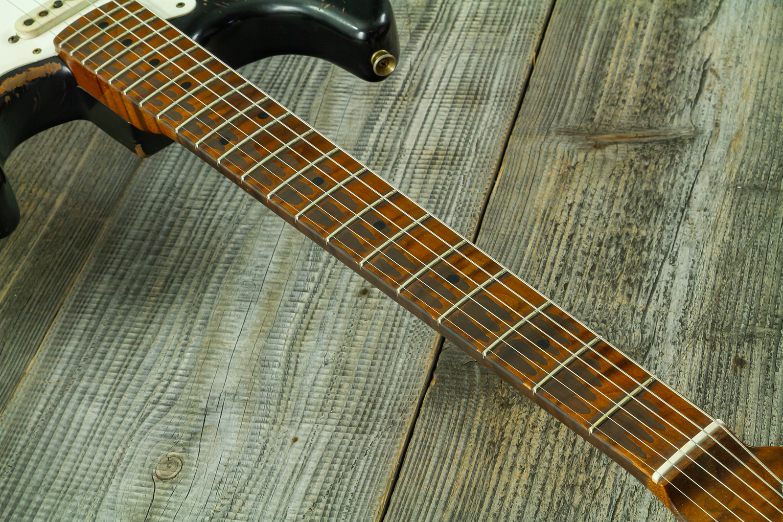 Fender Custom Shop Strat 50s Mb A.macnutt 3s Trem Rw #r132343 - Heavy Relic 2-color Sunburst - Elektrische gitaar in Strat vorm - Variation 8