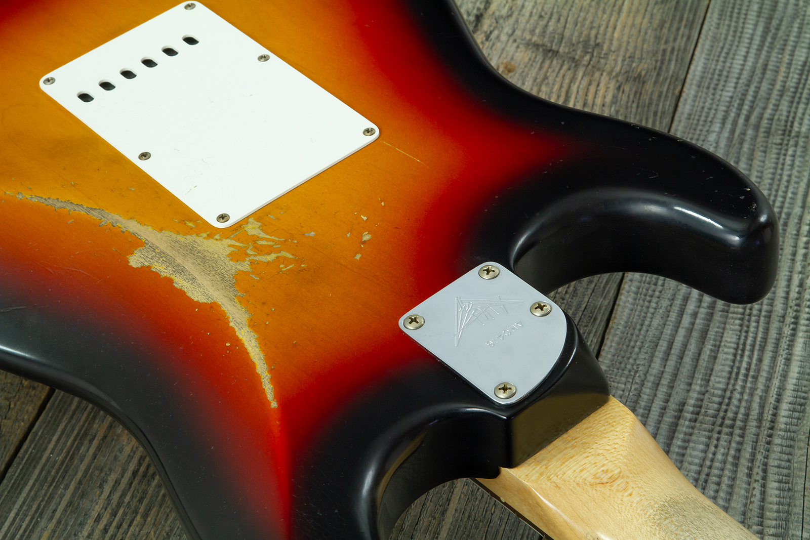 Fender Custom Shop Strat 60s Mb A.hicks 3s Trem Rw #4681 #ah0416 - Relic 3-color Sunburst - Elektrische gitaar in Strat vorm - Variation 10