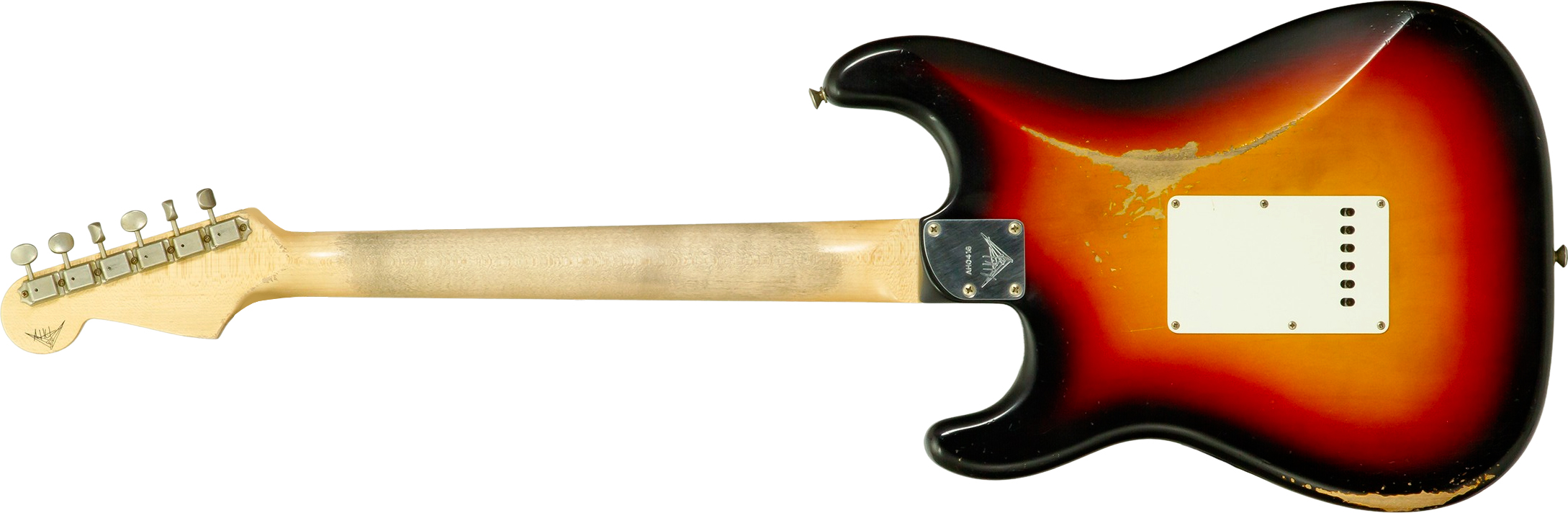 Fender Custom Shop Strat 60s Mb A.hicks 3s Trem Rw #4681 #ah0416 - Relic 3-color Sunburst - Elektrische gitaar in Strat vorm - Variation 1