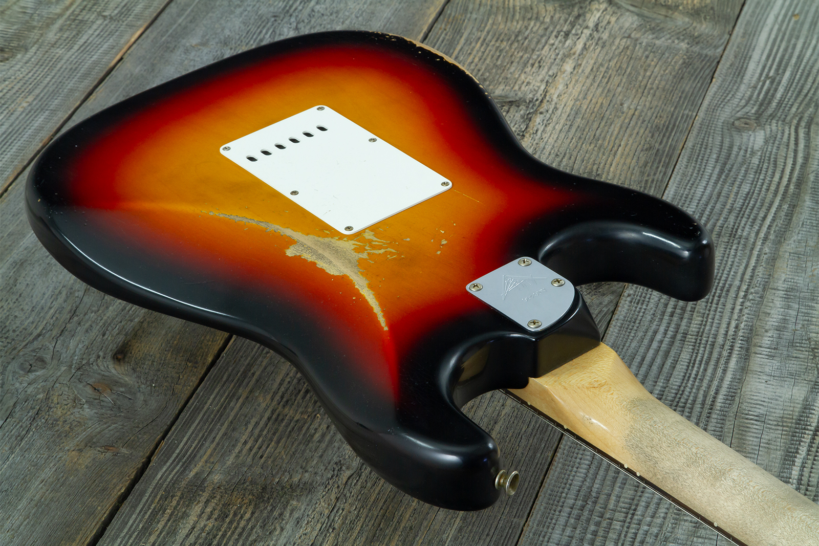 Fender Custom Shop Strat 60s Mb A.hicks 3s Trem Rw #4681 #ah0416 - Relic 3-color Sunburst - Elektrische gitaar in Strat vorm - Variation 8