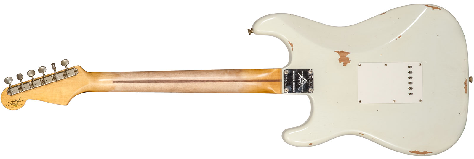 Fender Custom Shop Strat Fat 50's 3s Trem Mn #cz570495 - Relic India Ivory - Elektrische gitaar in Str-vorm - Variation 1