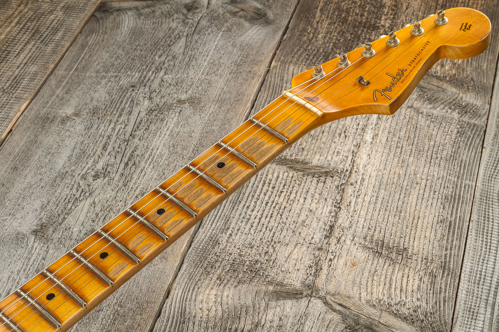 Fender Custom Shop Strat Fat 50's 3s Trem Mn #cz570495 - Relic India Ivory - Elektrische gitaar in Str-vorm - Variation 7