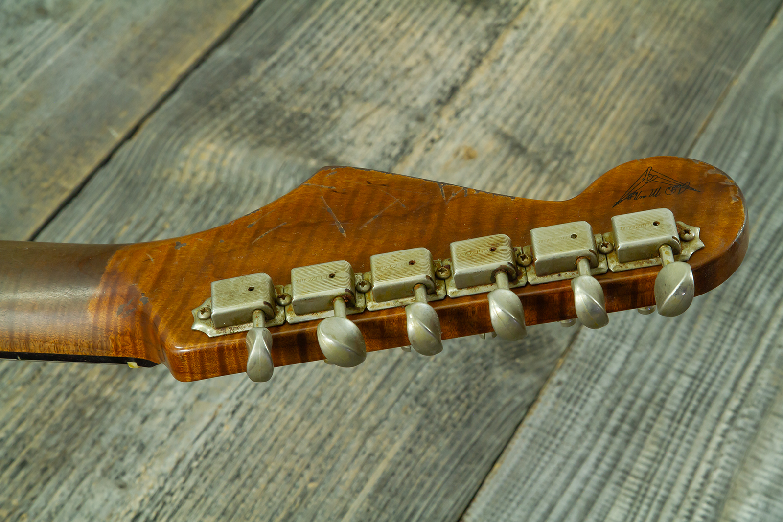 Fender Custom Shop Strat Late 1959 Mb A.macnutt 3s Trem Rw #r147577 - Heavy Relic 2-color Sunburst - Elektrische gitaar in Strat vorm - Variation 16