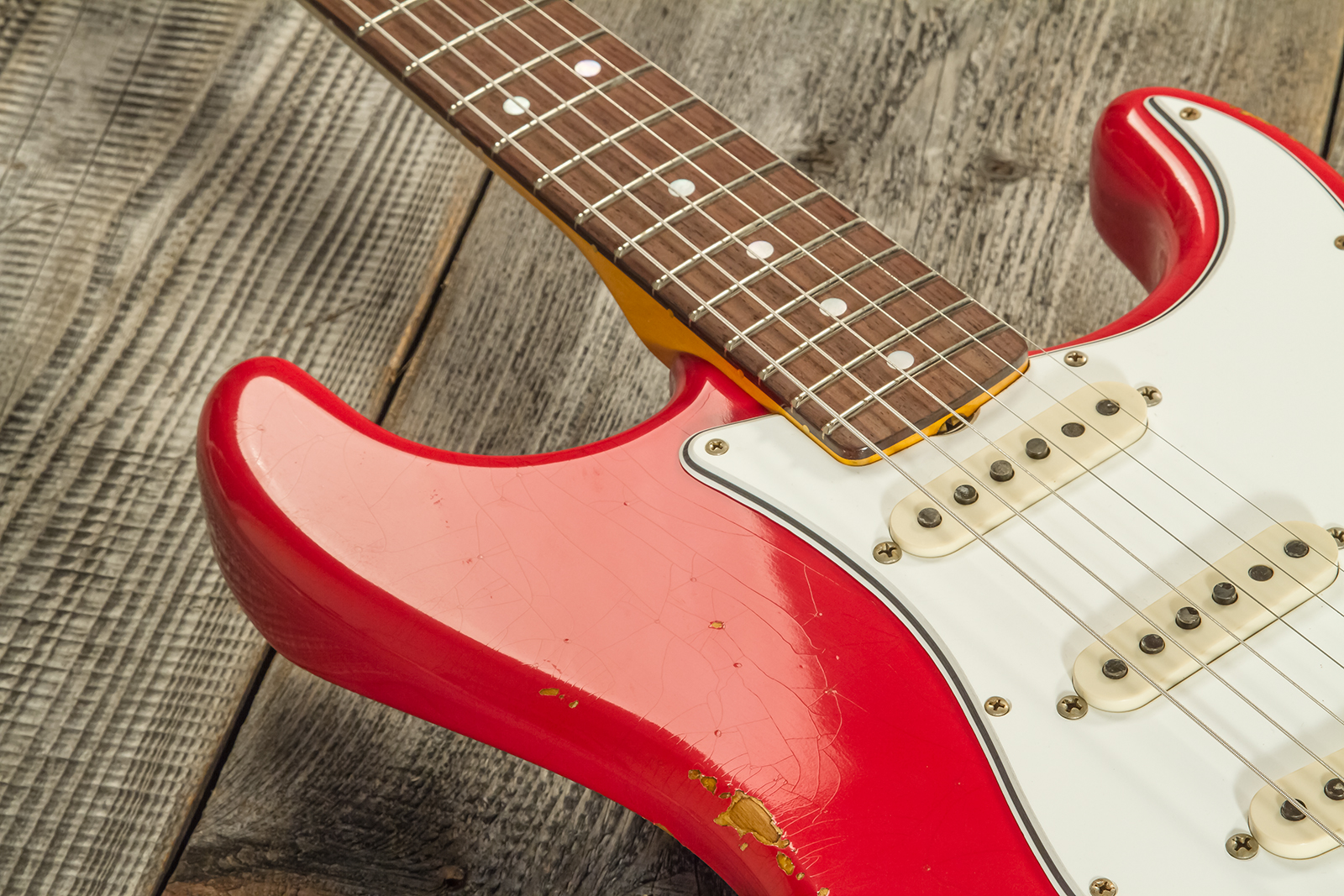 Fender Custom Shop Strat Late 1964 3s Trem Rw #cz568395 - Relic Aged Fiesta Red - Elektrische gitaar in Str-vorm - Variation 3