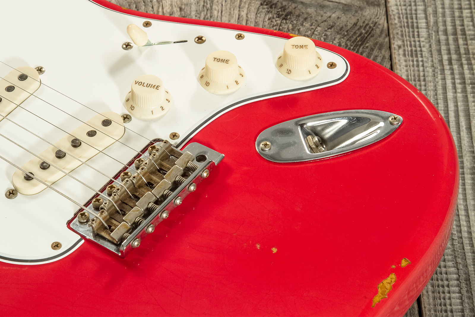 Fender Custom Shop Strat Late 1964 3s Trem Rw #cz568395 - Relic Aged Fiesta Red - Elektrische gitaar in Str-vorm - Variation 5