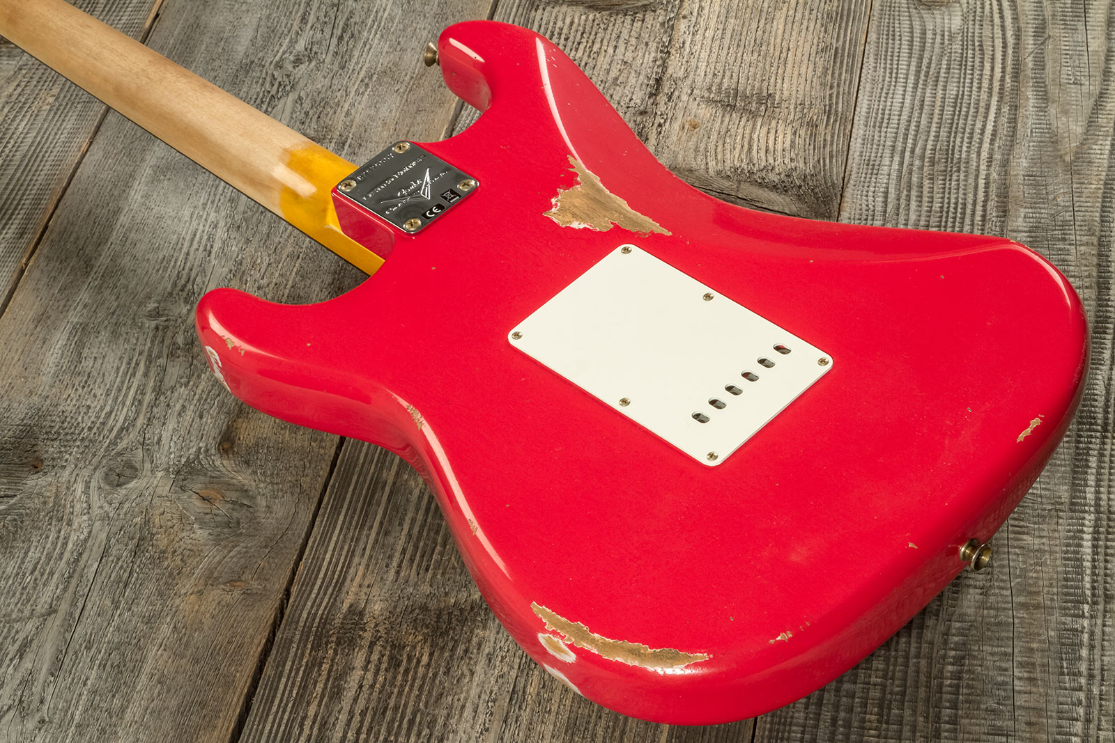 Fender Custom Shop Strat Late 1964 Trem 3s Rw #cz575557 - Relic Aged Fiesta Red - Elektrische gitaar in Str-vorm - Variation 4