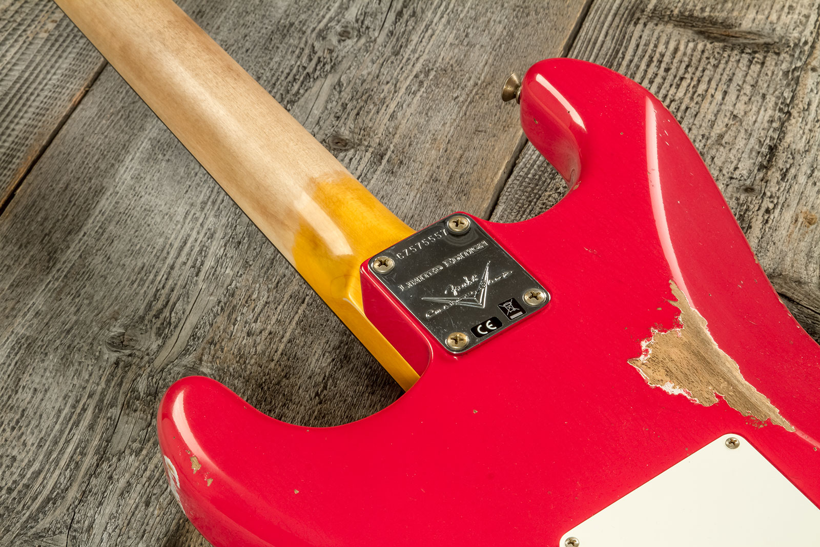 Fender Custom Shop Strat Late 1964 Trem 3s Rw #cz575557 - Relic Aged Fiesta Red - Elektrische gitaar in Str-vorm - Variation 5