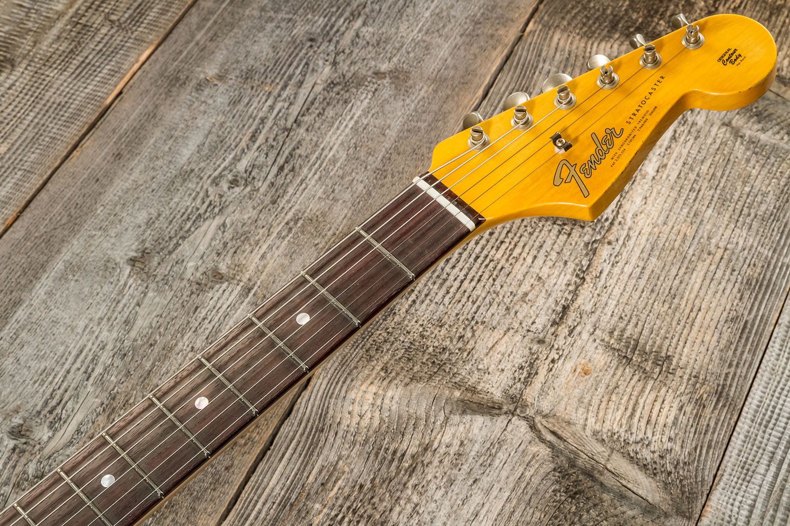 Fender Custom Shop Strat Late 1964 Trem 3s Rw #cz575557 - Relic Aged Fiesta Red - Elektrische gitaar in Str-vorm - Variation 6