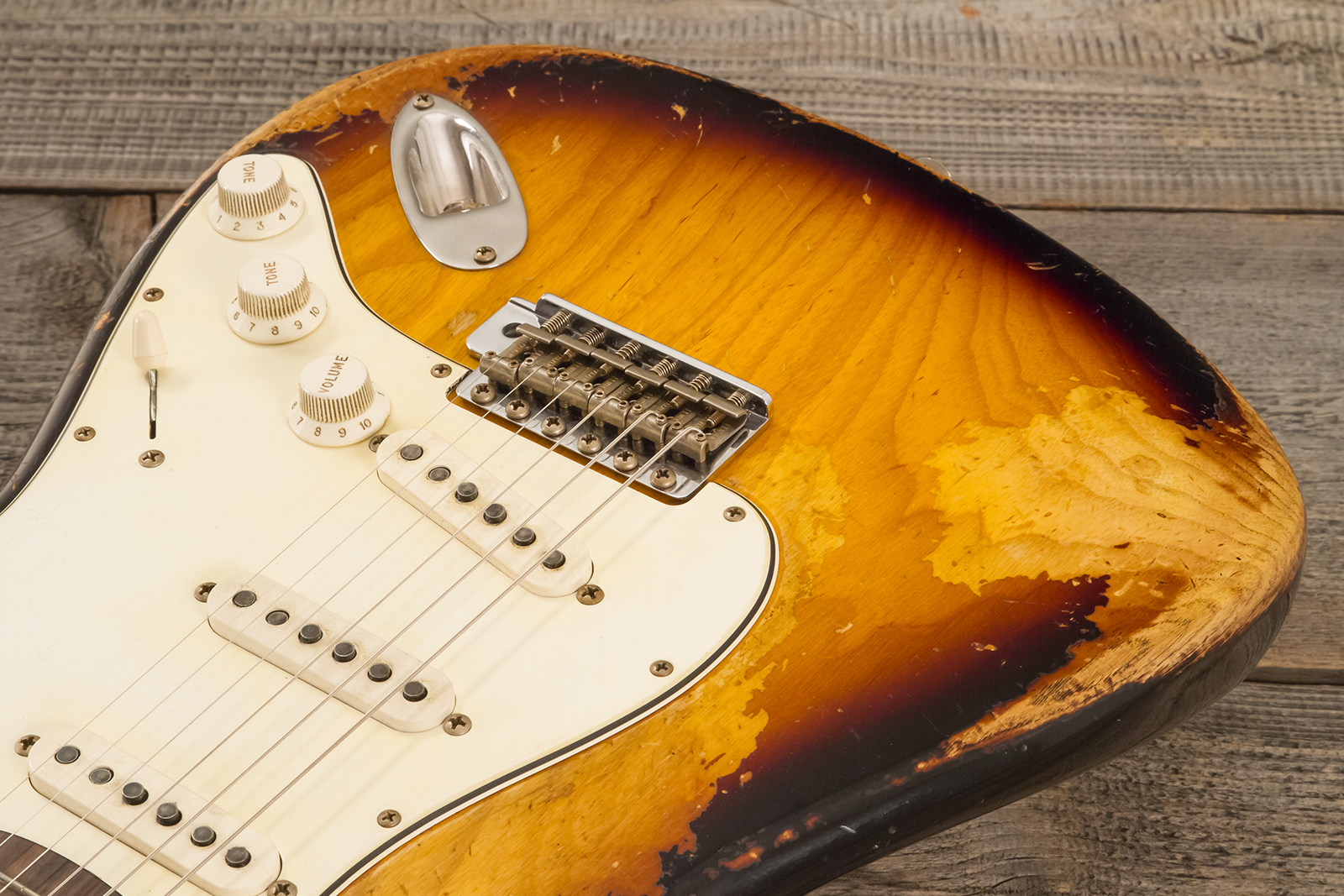 Fender Custom Shop Strat Masterbuilt L.perry 3s Trem Rw #r132309 - Heavy Relic 2-color Sunburst - Elektrische gitaar in Strat vorm - Variation 6