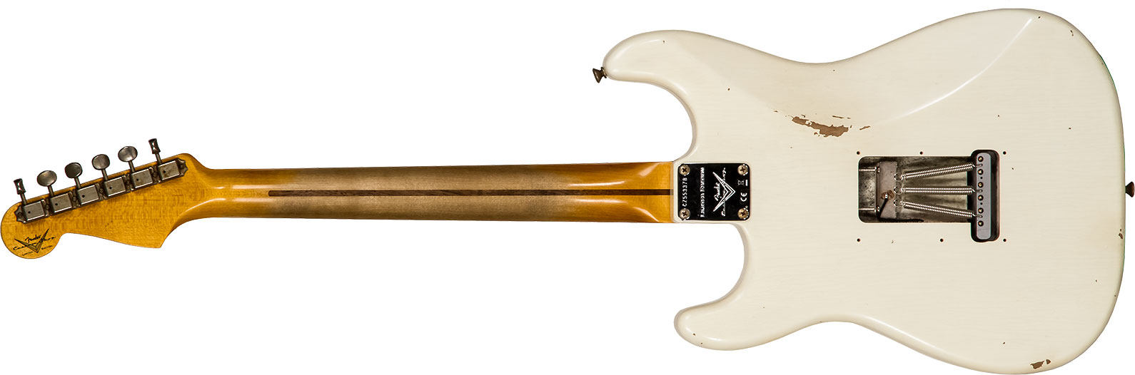 Fender Custom Shop Strat Poblano Ii 3s Trem Mn #cz555378 - Relic Olympic White - Elektrische gitaar in Str-vorm - Variation 1