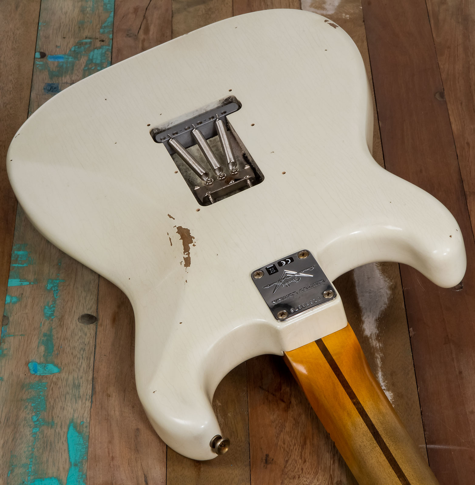 Fender Custom Shop Strat Poblano Ii 3s Trem Mn #cz555378 - Relic Olympic White - Elektrische gitaar in Str-vorm - Variation 4
