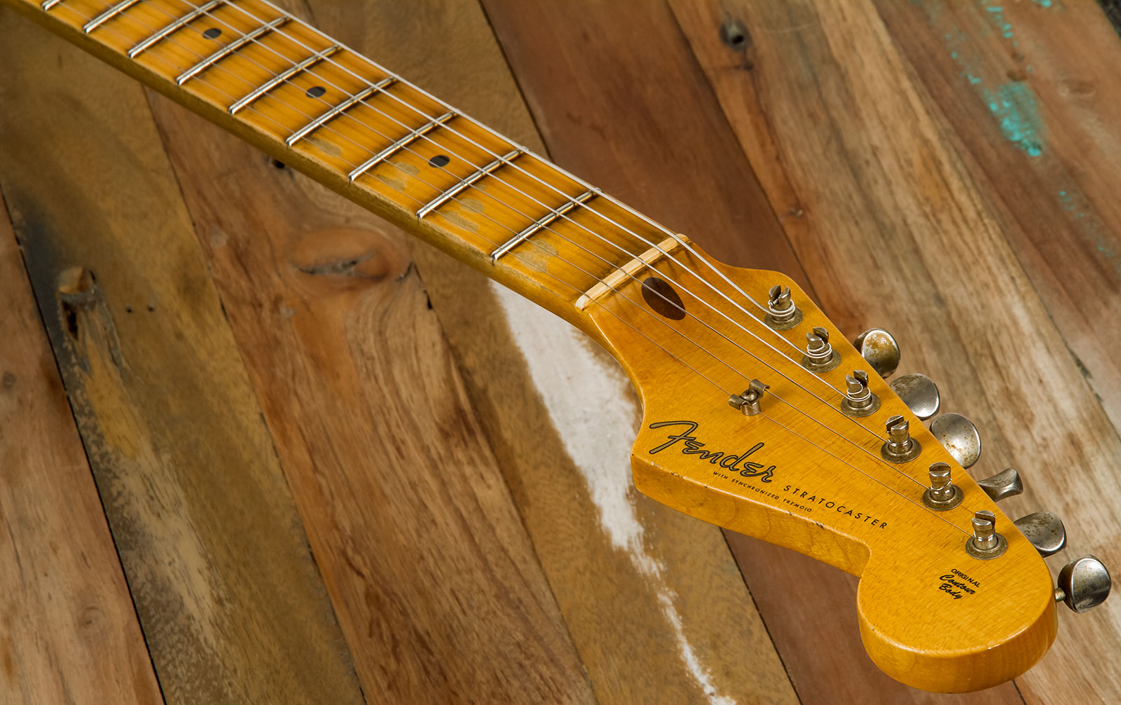 Fender Custom Shop Strat Poblano Ii 3s Trem Mn #cz555378 - Relic Olympic White - Elektrische gitaar in Str-vorm - Variation 5