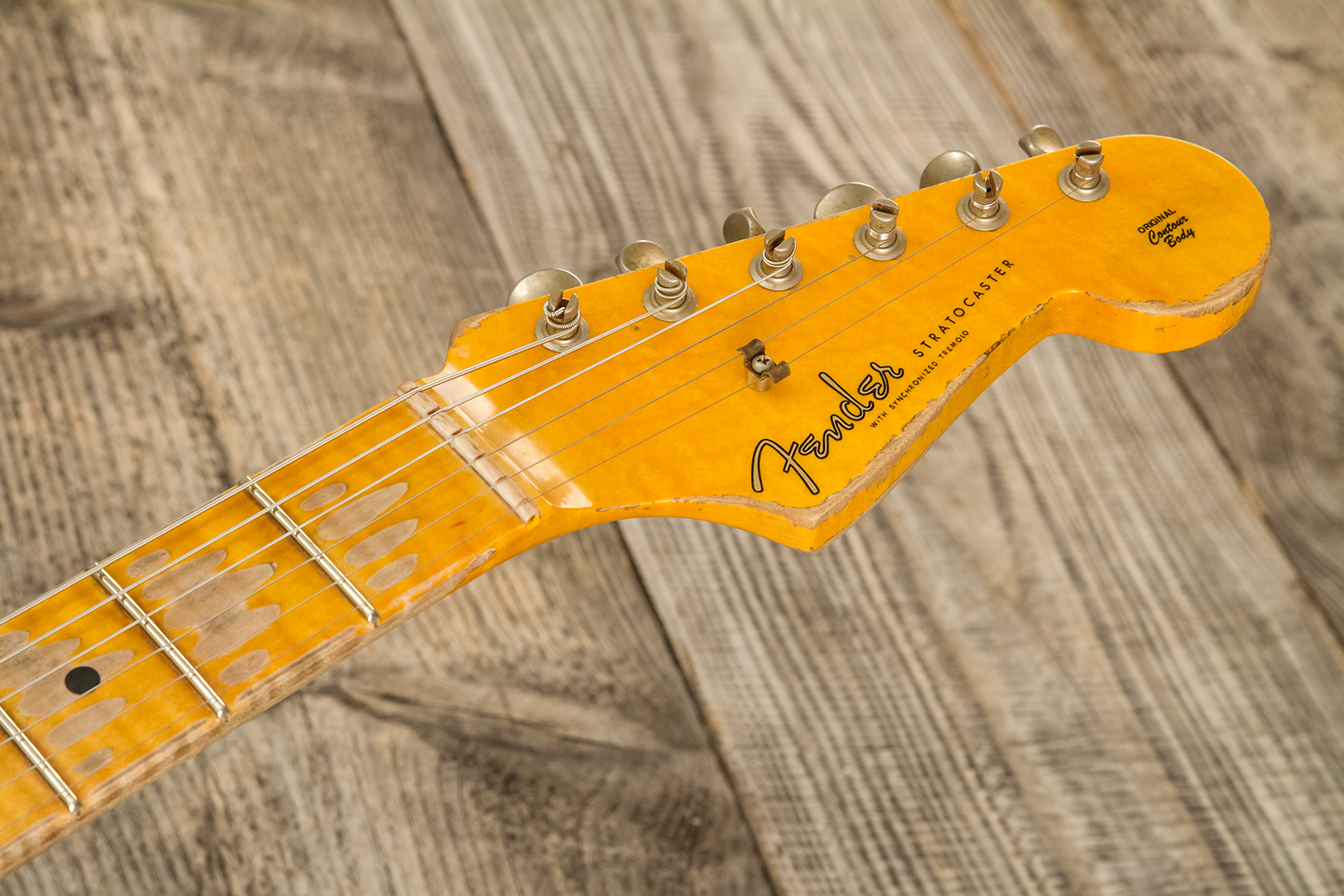 Fender Custom Shop Strat Red Hot 3s Trem #cz584115 - Super Heavy Relic White Blonde - Elektrische gitaar in Str-vorm - Variation 12