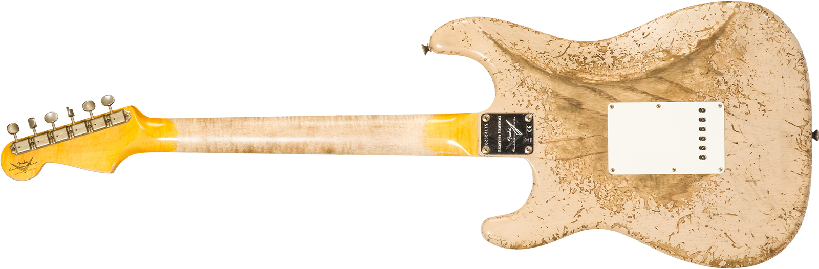 Fender Custom Shop Strat Red Hot 3s Trem #cz584115 - Super Heavy Relic White Blonde - Elektrische gitaar in Str-vorm - Variation 1