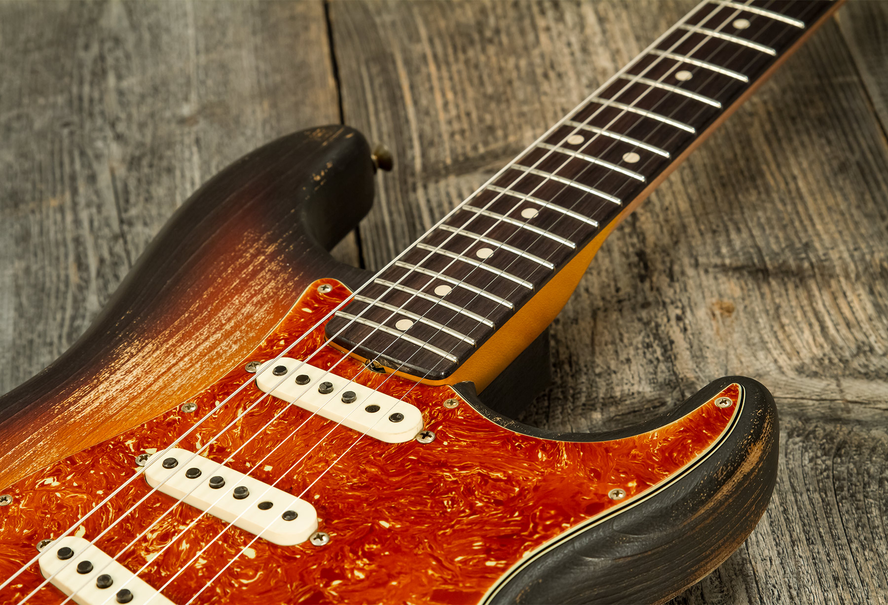 Fender Custom Shop Strat Sandblasted Masterbuilt P.walker #r117542 - Heavy Relic 3-color Sunburst - Elektrische gitaar in Str-vorm - Variation 4