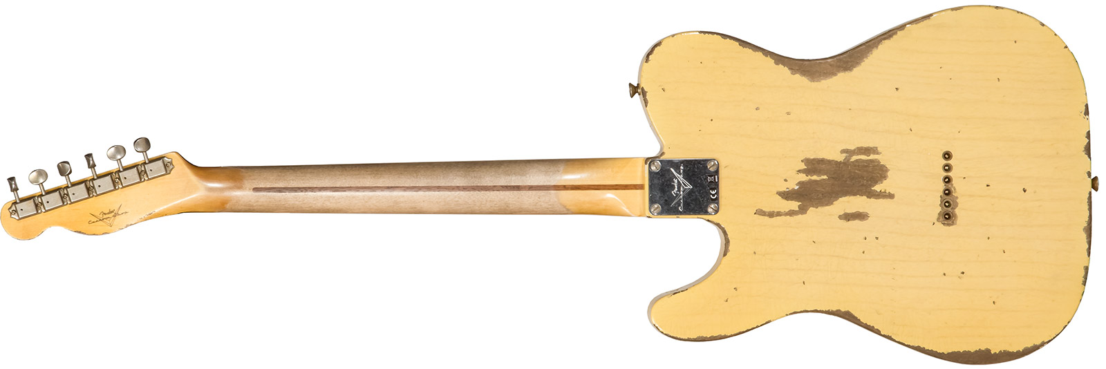 Fender Custom Shop Tele 1952 2s Ht Mn #r131382 - Heavy Relic Aged Nocaster Blonde - Televorm elektrische gitaar - Variation 1