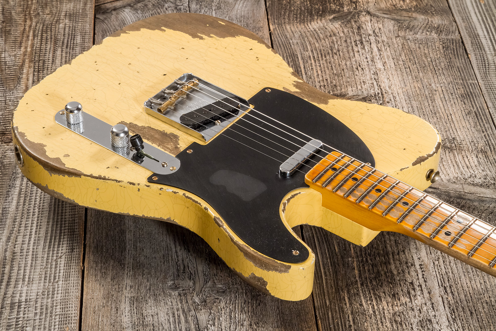 Fender Custom Shop Tele 1952 2s Ht Mn #r131382 - Heavy Relic Aged Nocaster Blonde - Televorm elektrische gitaar - Variation 2