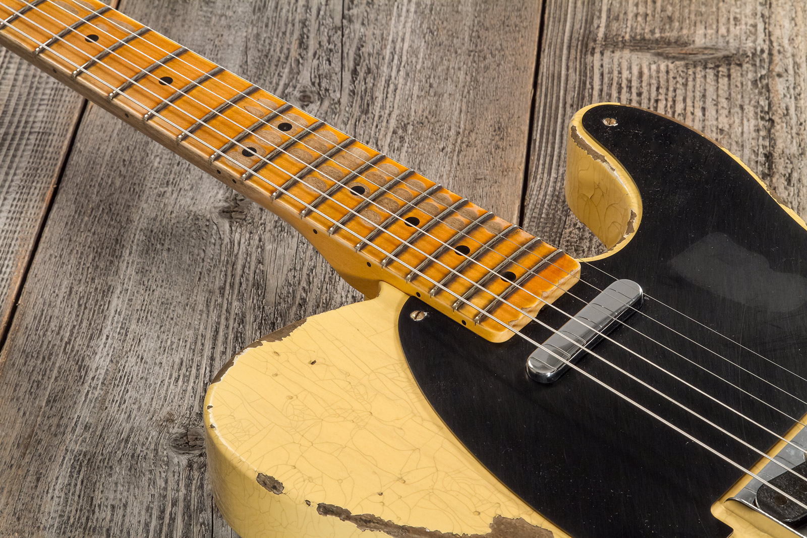Fender Custom Shop Tele 1952 2s Ht Mn #r131382 - Heavy Relic Aged Nocaster Blonde - Televorm elektrische gitaar - Variation 3