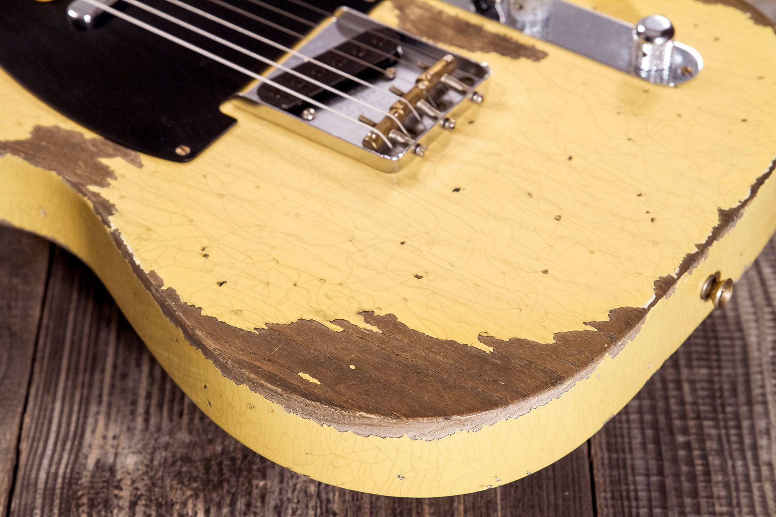 Fender Custom Shop Tele 1952 2s Ht Mn #r131382 - Heavy Relic Aged Nocaster Blonde - Televorm elektrische gitaar - Variation 4