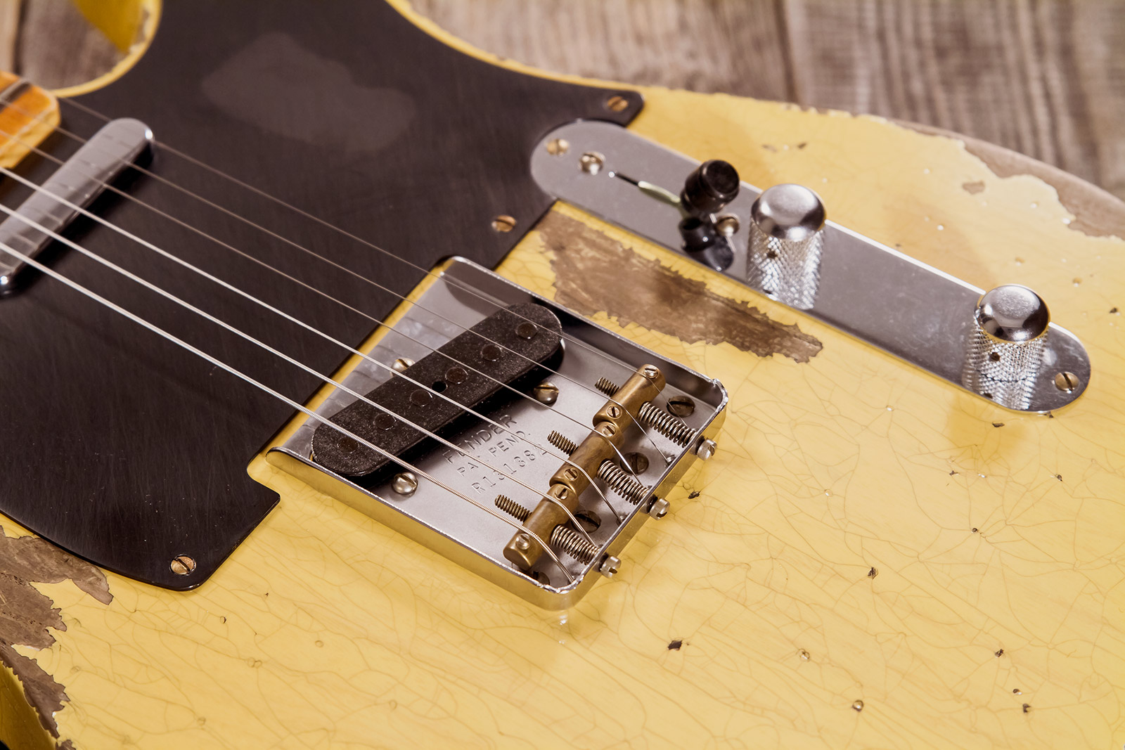 Fender Custom Shop Tele 1952 2s Ht Mn #r131382 - Heavy Relic Aged Nocaster Blonde - Televorm elektrische gitaar - Variation 5