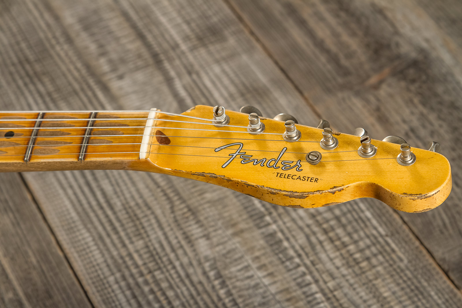Fender Custom Shop Tele 1952 2s Ht Mn #r131382 - Heavy Relic Aged Nocaster Blonde - Televorm elektrische gitaar - Variation 8