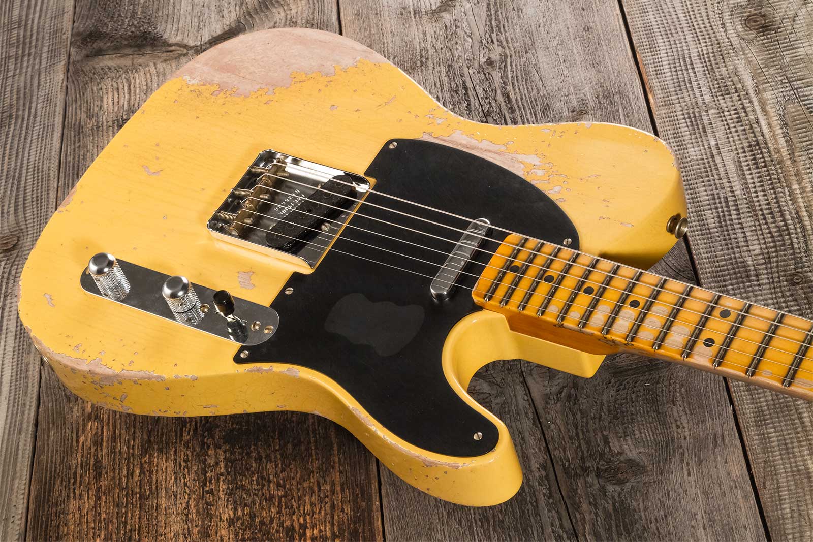 Fender Custom Shop Tele 1952 2s Ht Mn #r136636 - Super Heavy Relic Aged Nocaster Blonde - Televorm elektrische gitaar - Variation 2