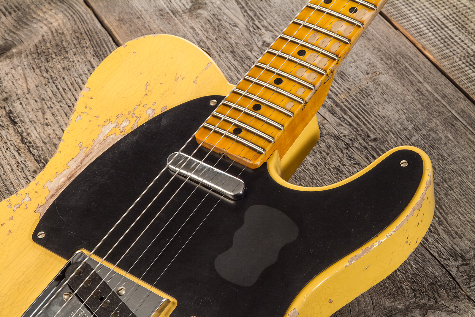 Fender Custom Shop Tele 1952 2s Ht Mn #r136636 - Super Heavy Relic Aged Nocaster Blonde - Televorm elektrische gitaar - Variation 4