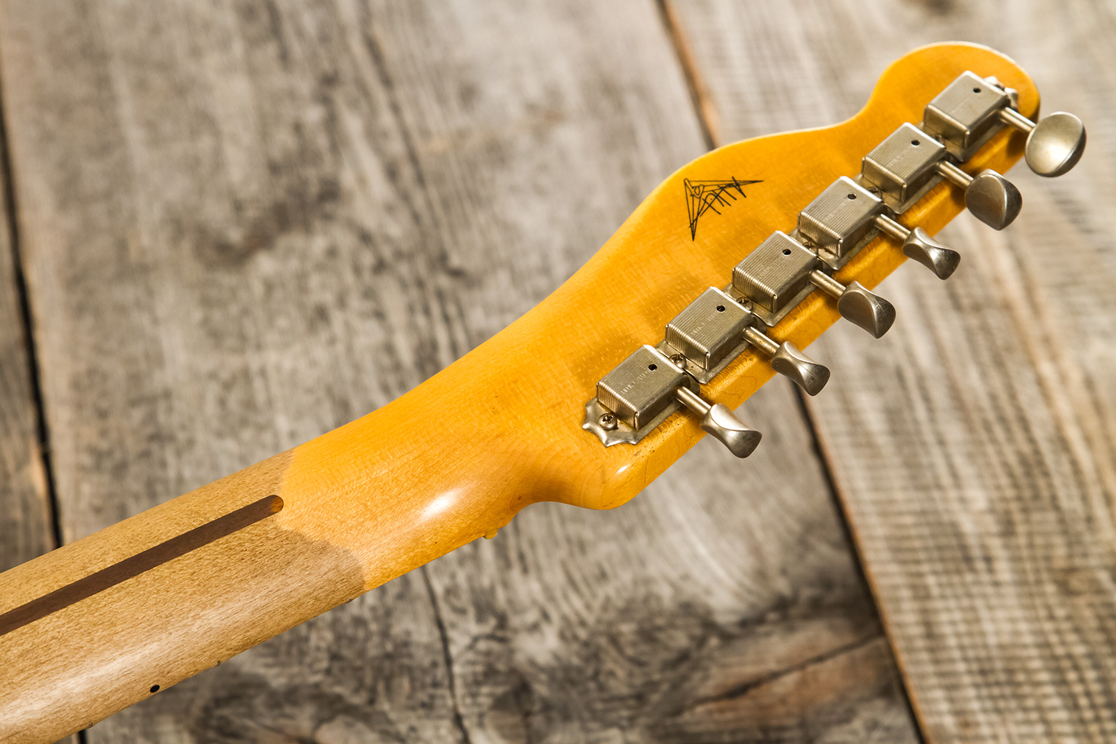 Fender Custom Shop Tele 1952 Masterbuilt A.hicks 2s Ht Mn #r126811 - Relic Smoked Butterscotch Blonde - Televorm elektrische gitaar - Variation 11